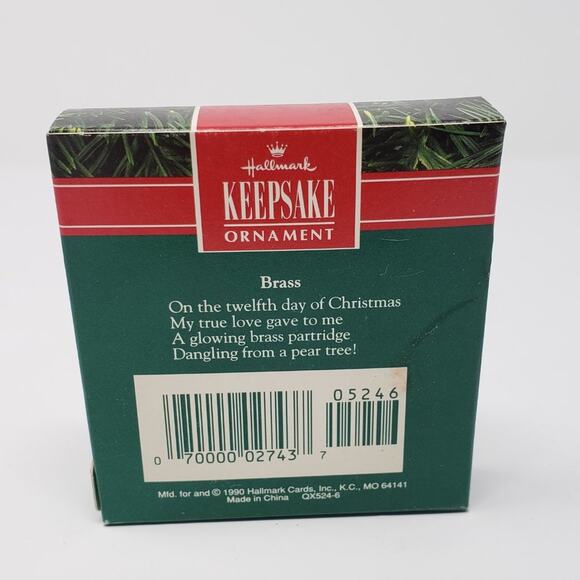 1990 Hallmark Christmas Partridge Brass Keepsake Holiday Ornament. - Picture 9 of 10